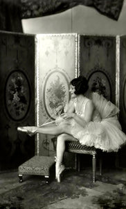 Alfred Cheney Johnston - Helene Costello Tying Ballet Shoes 1920s - 17"x22" Print