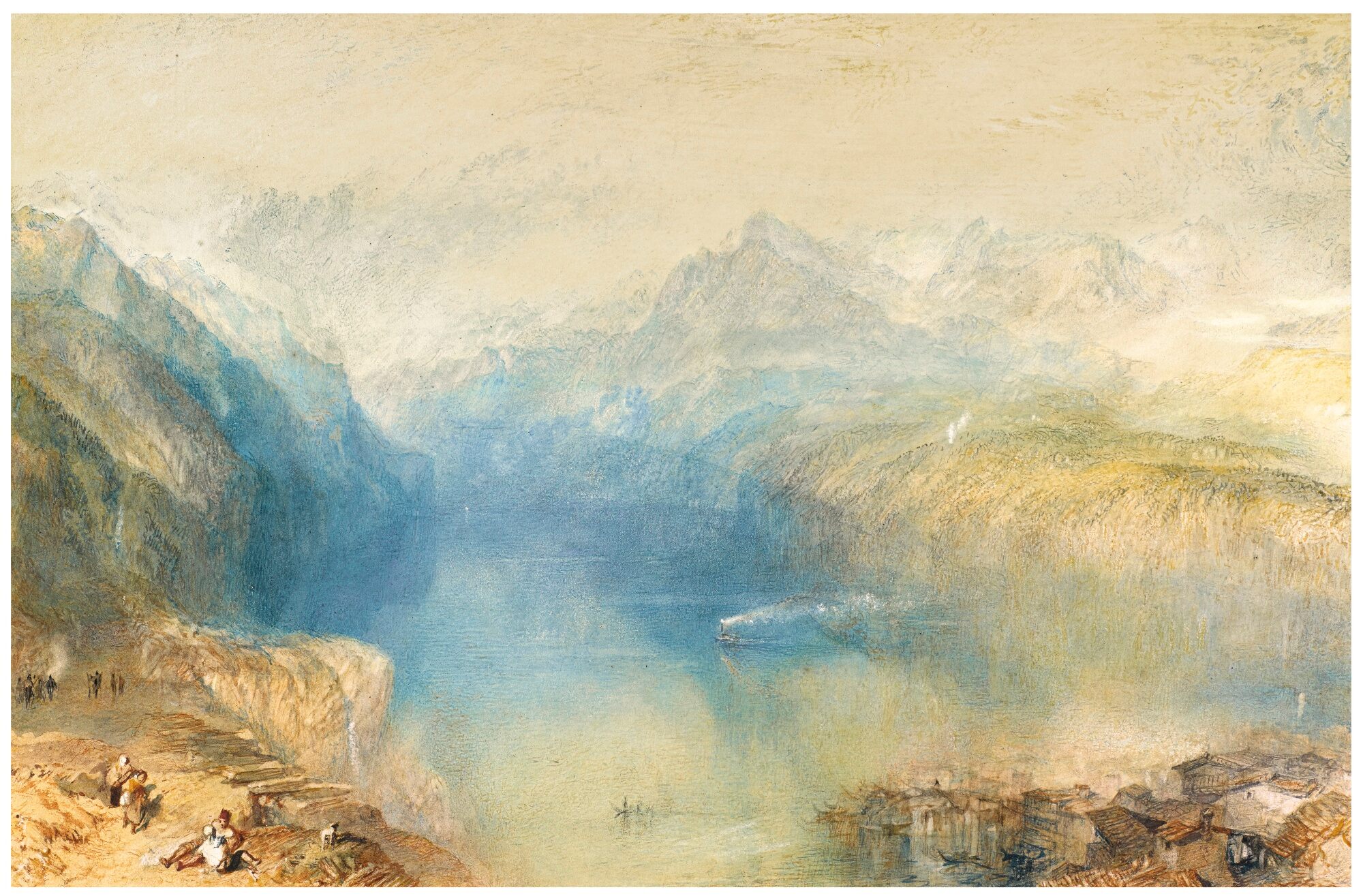 J.M.W. Turner - Lake Lucerne (1802) Romantic Landscape - 17" x 22" Fine Art Print