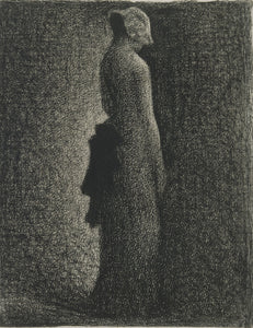 Georges Seurat - The Black Bow (1882) Pointillism - 17" x 22" Fine Art Print