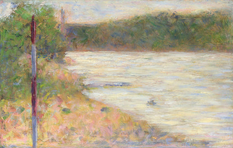 Georges Seurat - A River Bank (The Seine at Asnieres) 1883 - 17" x 22" Art Print