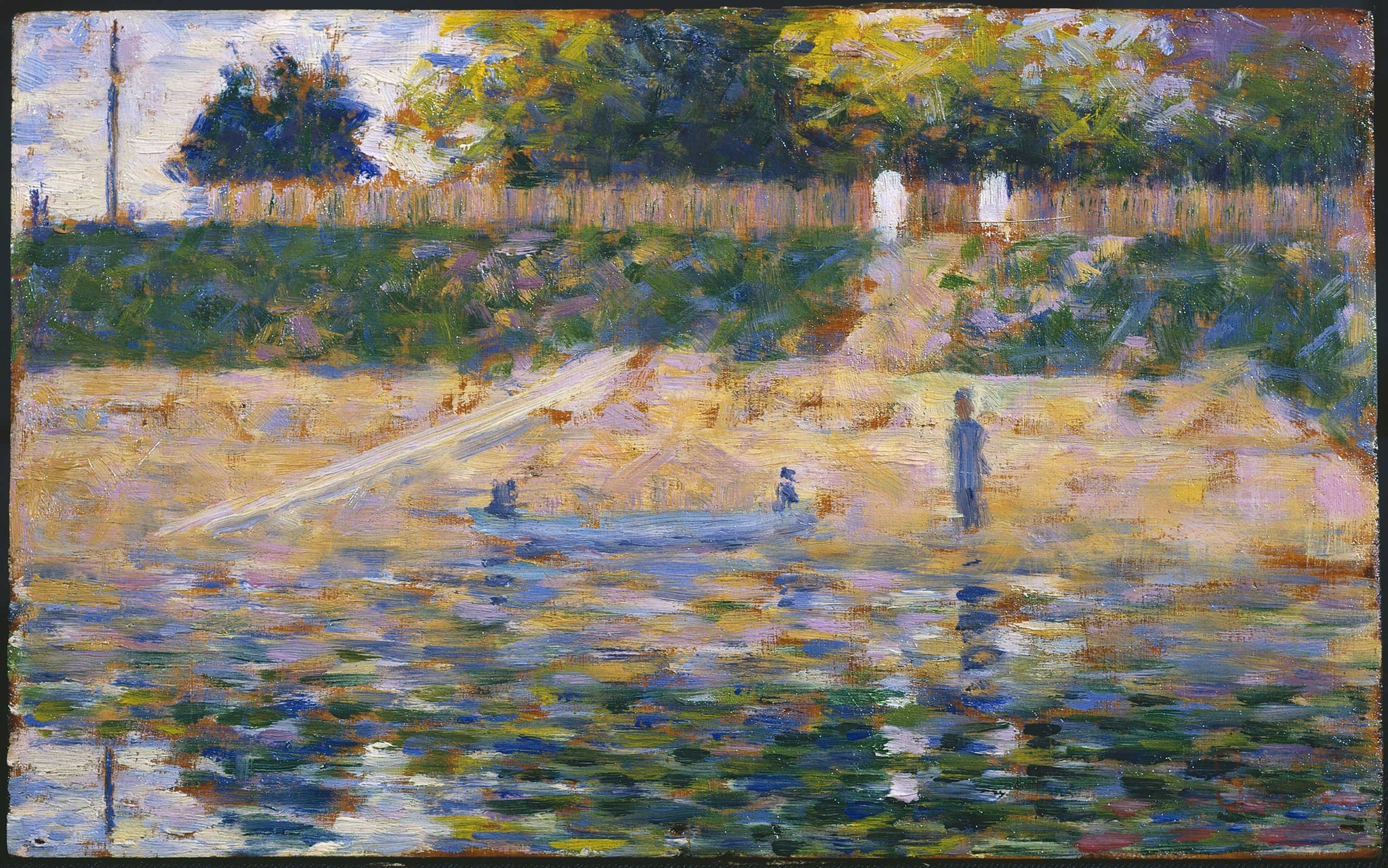 Georges Seurat - Boats near the Beach at Asnieres (1883) Signed - 17" x 22" Fine Art Print