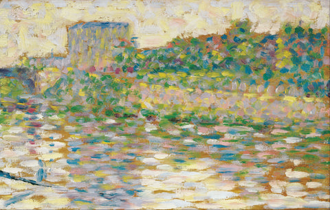 Georges Seurat - Courbevoie, Landscape With Turret (1883-84) - 17"x22" Art Print