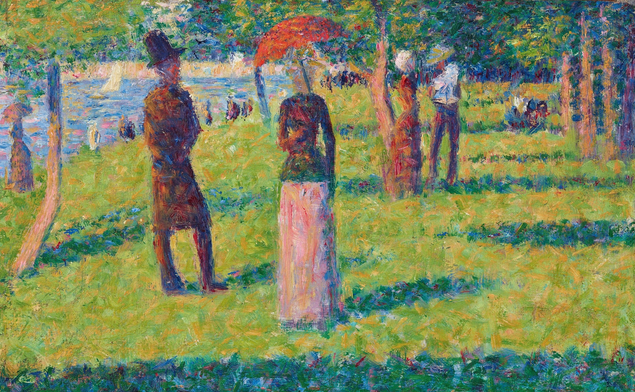 Georges Seurat - The Rope-Colored Skirt (1884) France - 17" x 22" Fine Art Print