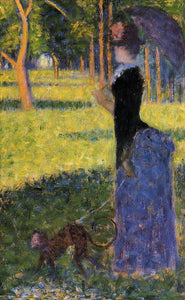 Georges Seurat - Woman with a Monkey (1884) France - 17" x 22" Fine Art Print