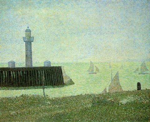 Georges Seurat - End of the Jetty, Honfleur (1886) - 17" x 22" Fine Art Print