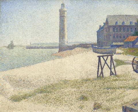 Georges Seurat - Hospice and Lighthouse, Honfleur (1886) Signed - 17" x 22" Print