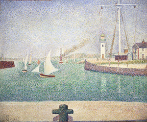 Georges Seurat - Port of Honfleur (1886) Signed - 17" x 22" Fine Art Print