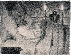 Georges Seurat - Anaïs Faivre Haumonté on Her Deathbed (1887) Signed - 17"x22" Print