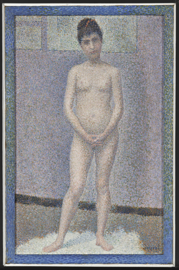 Georges Seurat - Model to Front, Nude (1887) Signed - 17" x 22" Fine Art Print