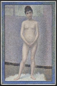 Georges Seurat - Model to Front, Nude (1887) Signed - 17" x 22" Fine Art Print