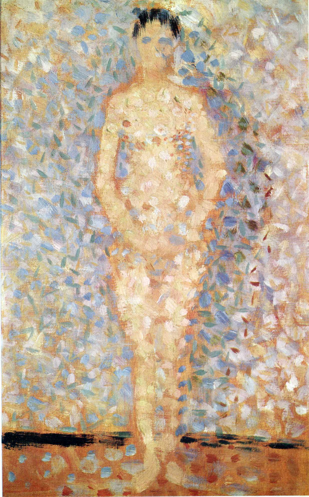 Georges Seurat - Poseur Standing, Front View Nude (1887) - 17" x 22" Fine Art Print