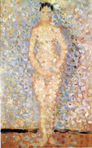 Georges Seurat - Poseur Standing, Front View Nude (1887) - 17" x 22" Fine Art Print