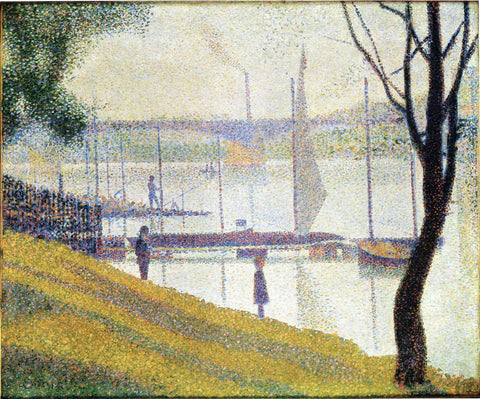 Georges Seurat - The Bridge at Courbevoie (1886-87) Signed - 17" x 22" Art Print