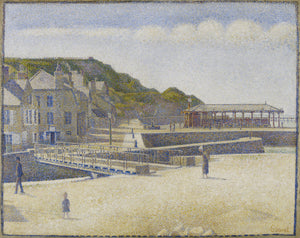 Georges Seurat - The Harbour & the Quays at Port-en-Bessin (1888) Signed - 17"x22" Fine Art Print