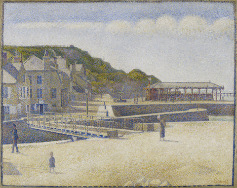 Georges Seurat - The Harbour & the Quays at Port-en-Bessin (1888) Signed - 17"x22" Fine Art Print