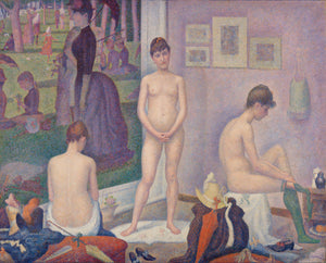 Georges Seurat - The Models (1887-88) Nude Girls Signed - 17"x22" Fine Art Print