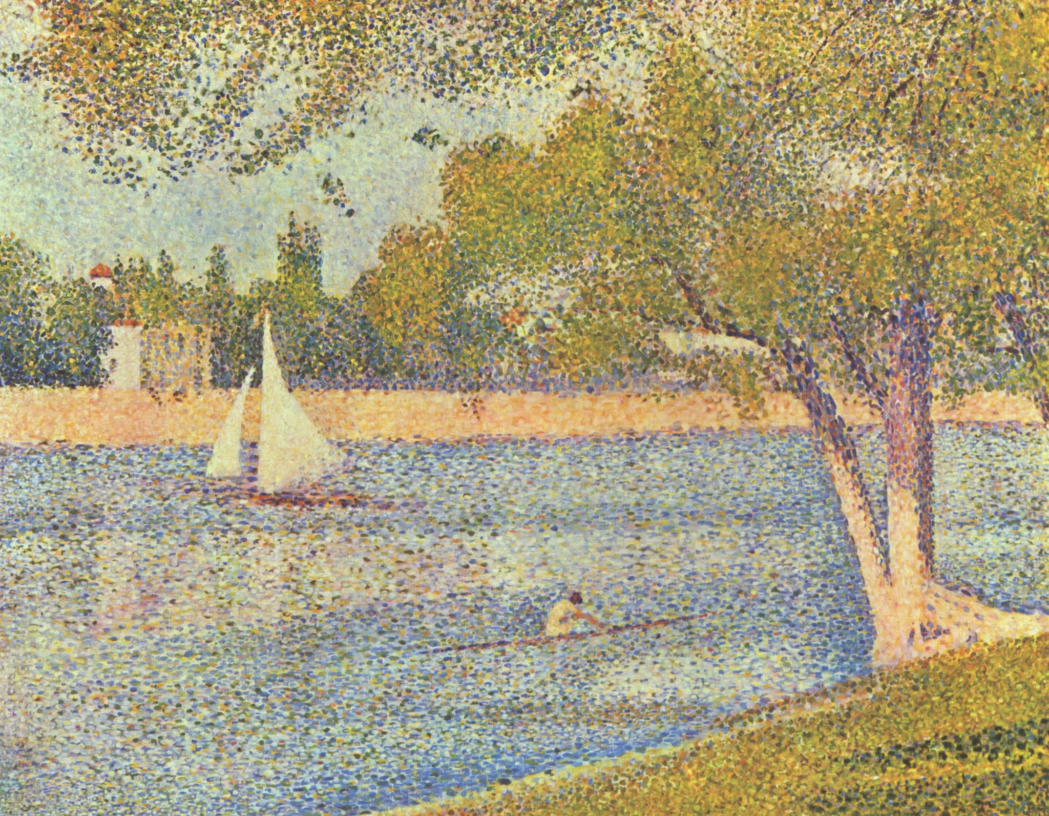 Georges Seurat - The River Seine at La Grande-Jatte (1888) - 17" x 22" Art Print