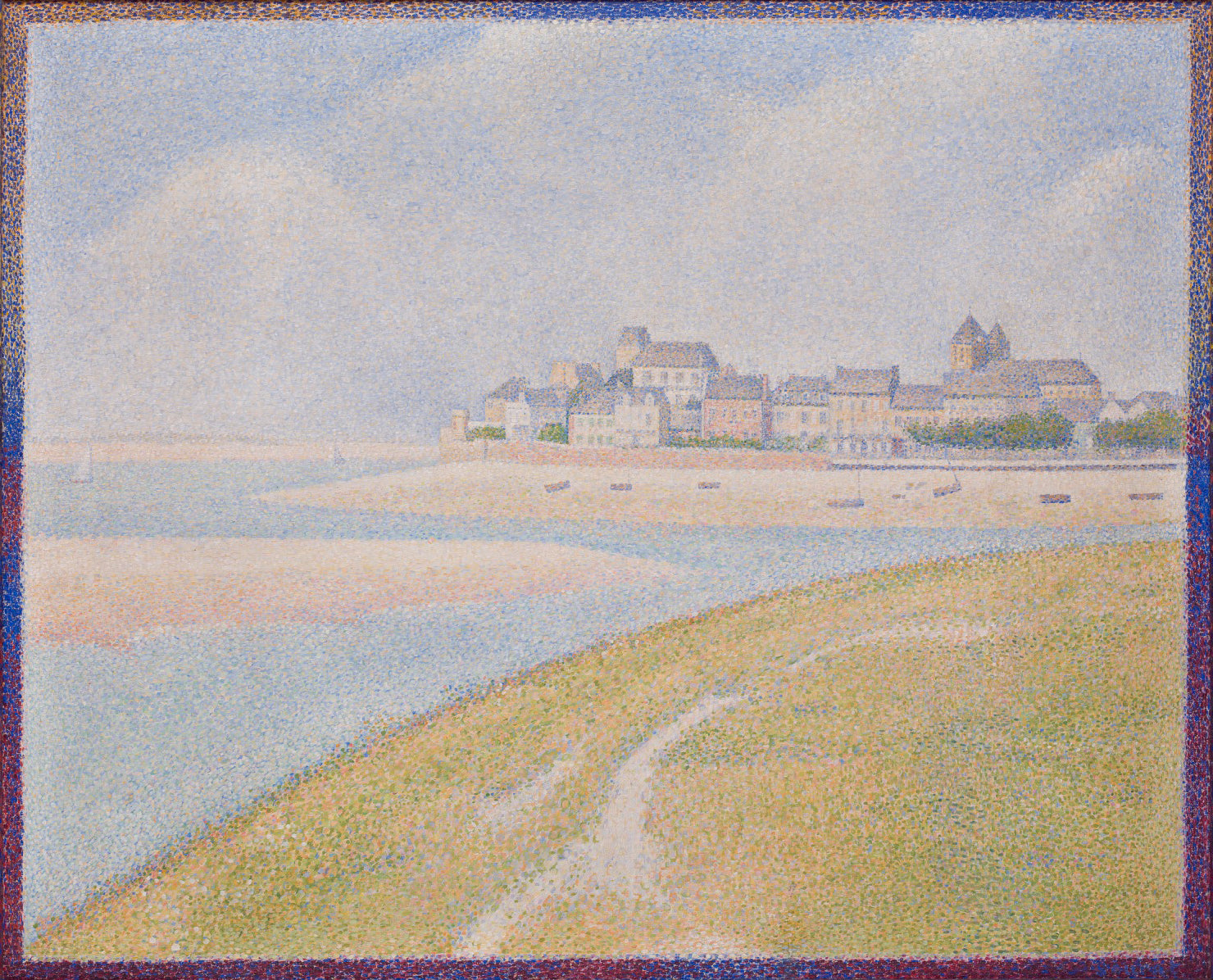 Georges Seurat - View of Le Crotoy, from Upstream (1889) - 17" x 22" Fine Art Print