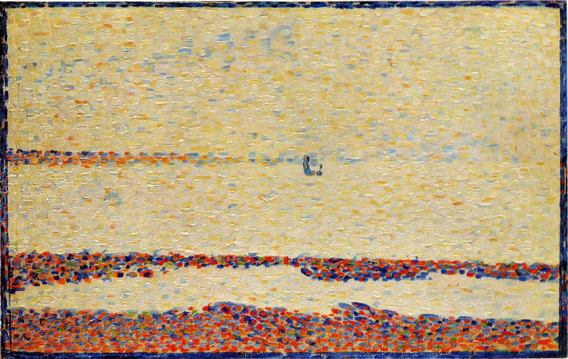 Georges Seurat - Beach at Gravelines (1890) - 17" x 22" Fine Art Print