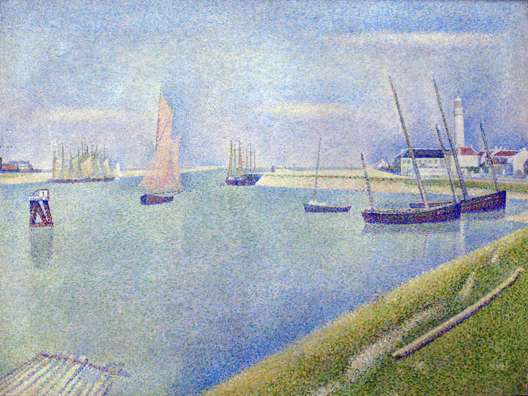 Georges Seurat - The Canal at Gravelines, Directed Seaward (1890) - 17"x22" Print