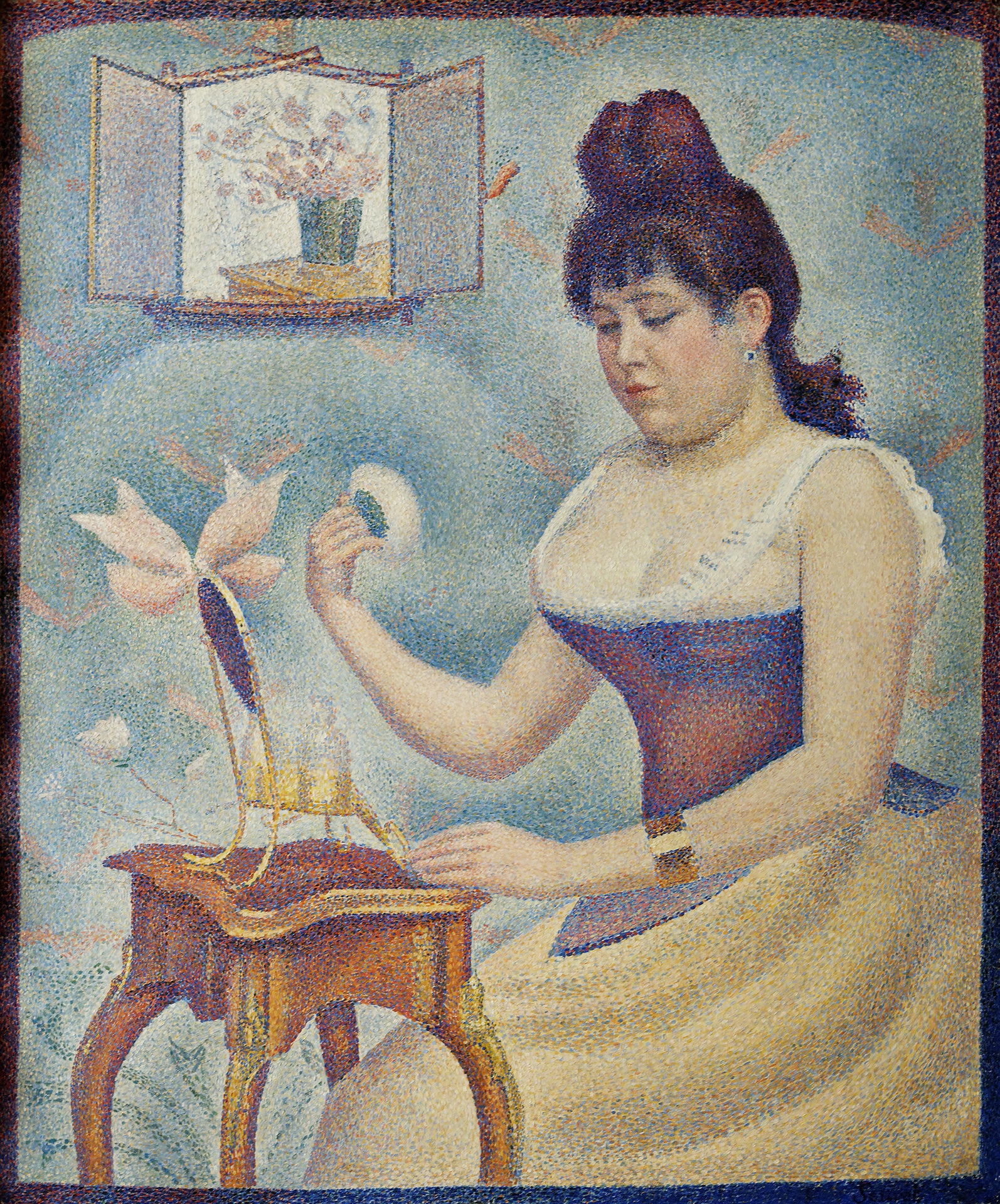 Georges Seurat - Young Woman Powdering Herself (1889-90) - 17"x22" Fine Art Print