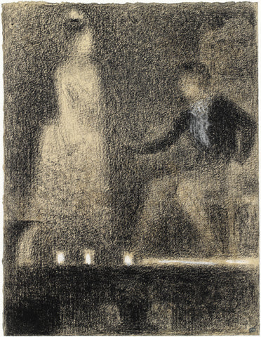 Georges Seurat - The Scene in the Theater, Romantic - 17" x 22" Fine Art Print