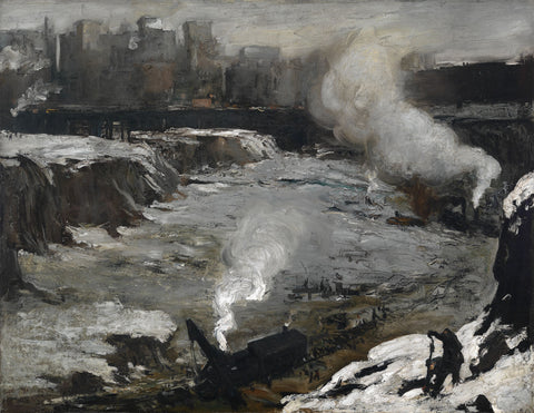 George Bellows - Pennsylvania Excavation (1907) Signed - 17" x 22" Fine Art Print