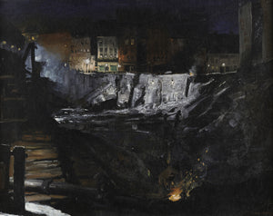 George Bellows - Excavation at Night (1908) Signed - 17" x 22" Fine Art Print