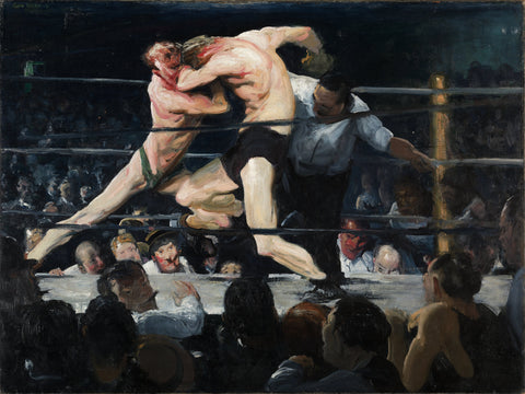 George Bellows - Stag at Sharkey's Boxing Match Fight (1909) Signed - 17"x22" Print