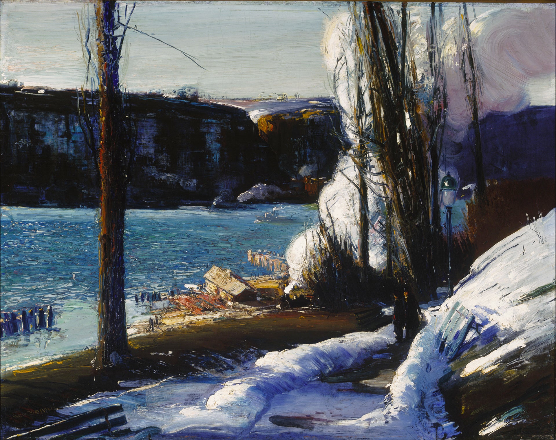 George Bellows - The Palisades Landscape (1909) Signed - 17" x 22" Fine Art Print