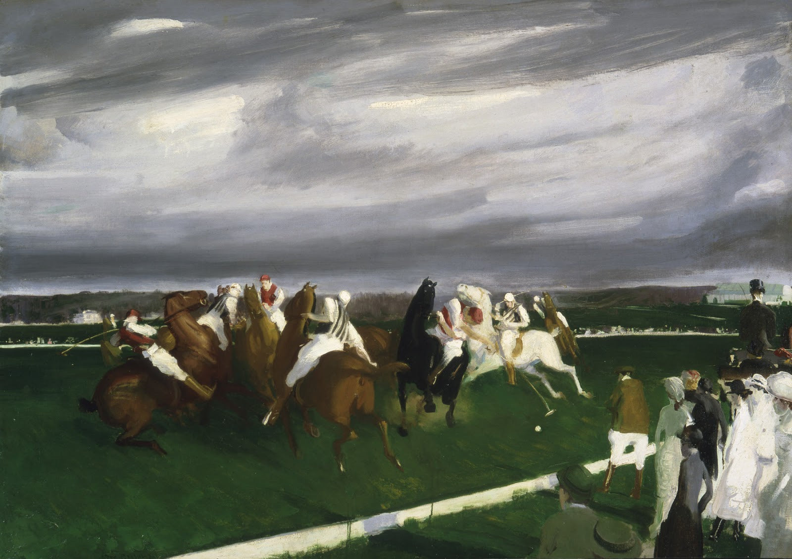 George Bellows - Polo at Lakewood (1910) Horses Signed - 17" x 22" Fine Art Print