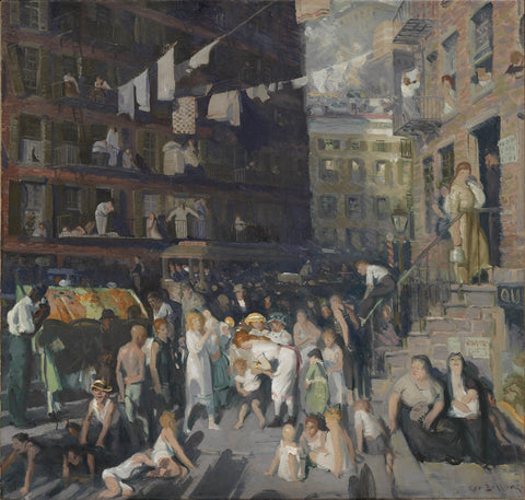 George Bellows - The Cliff Dwellers (1913) Signed - 17" x 22" Fine Art Print