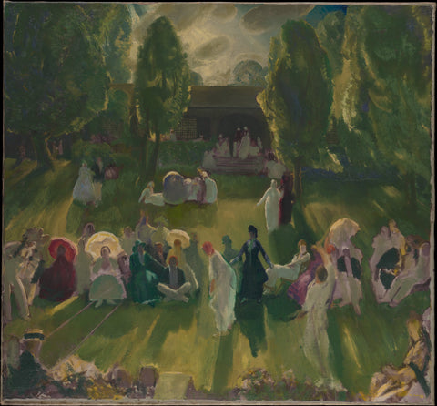 George Bellows - Tennis at Newport (1919) Signed - 17" x 22" Fine Art Print