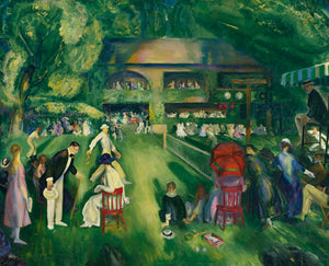 George Bellows - Tennis at Newport (1920) Signed - 17" x 22" Fine Art Print