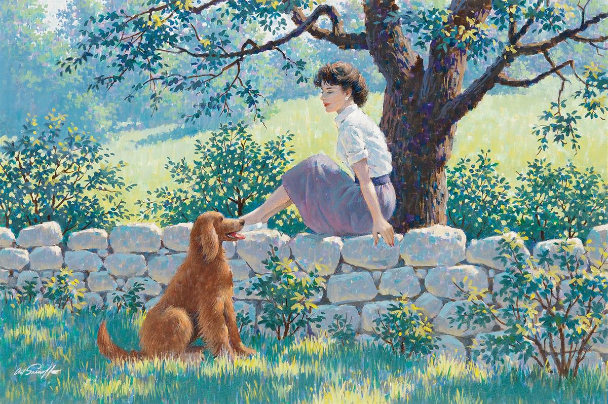 Arthur Sarnoff - A Woman's Best Friend 1940s Signed - 17" x 22" Fine Art Print