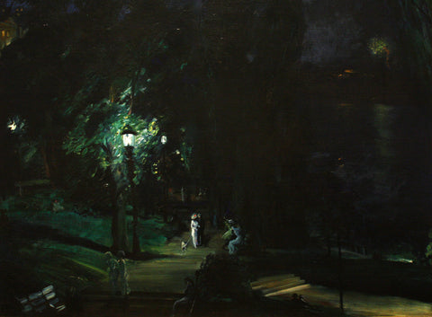 George Bellows - Summer Night, Riverside Drive (1909) - 17" x 22" Fine Art Print