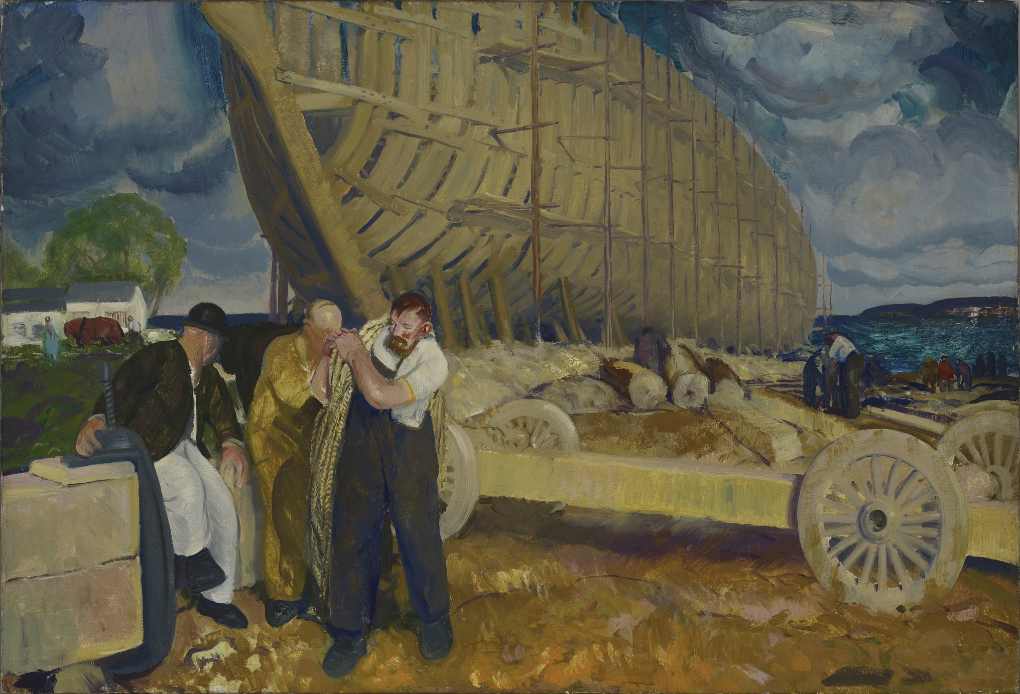 George Bellows - Builders of Ships, The Rope (1916) - 17" x 22" Fine Art Print