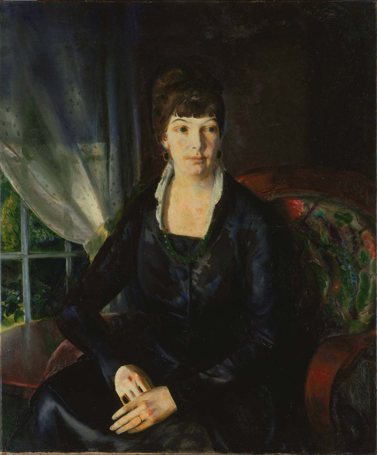 George Bellows - Emma at the Window (1920) Portrait - 17" x 22" Fine Art Print