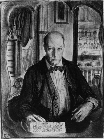 George Bellows - Self Portrait (1921) Initialed - 17" x 22" Fine Art Print