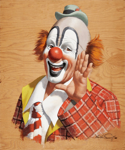 Arthur Sarnoff - Clown Waving 1950s Circus Signed - 17" x 22" Fine Art Print