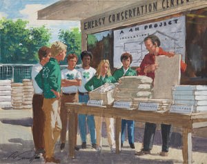 Arthur Sarnoff - Energy Conservation Center 1950s Signed - 17" x 22" Art Print