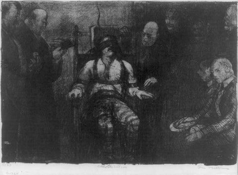 George Bellows - Electrocution Death Penalty (1917) Signed - 17" x 22" Art Print