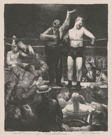 George Bellows - Introductions Boxing Match (1921) Signed - 17"x22" Fine Art Print