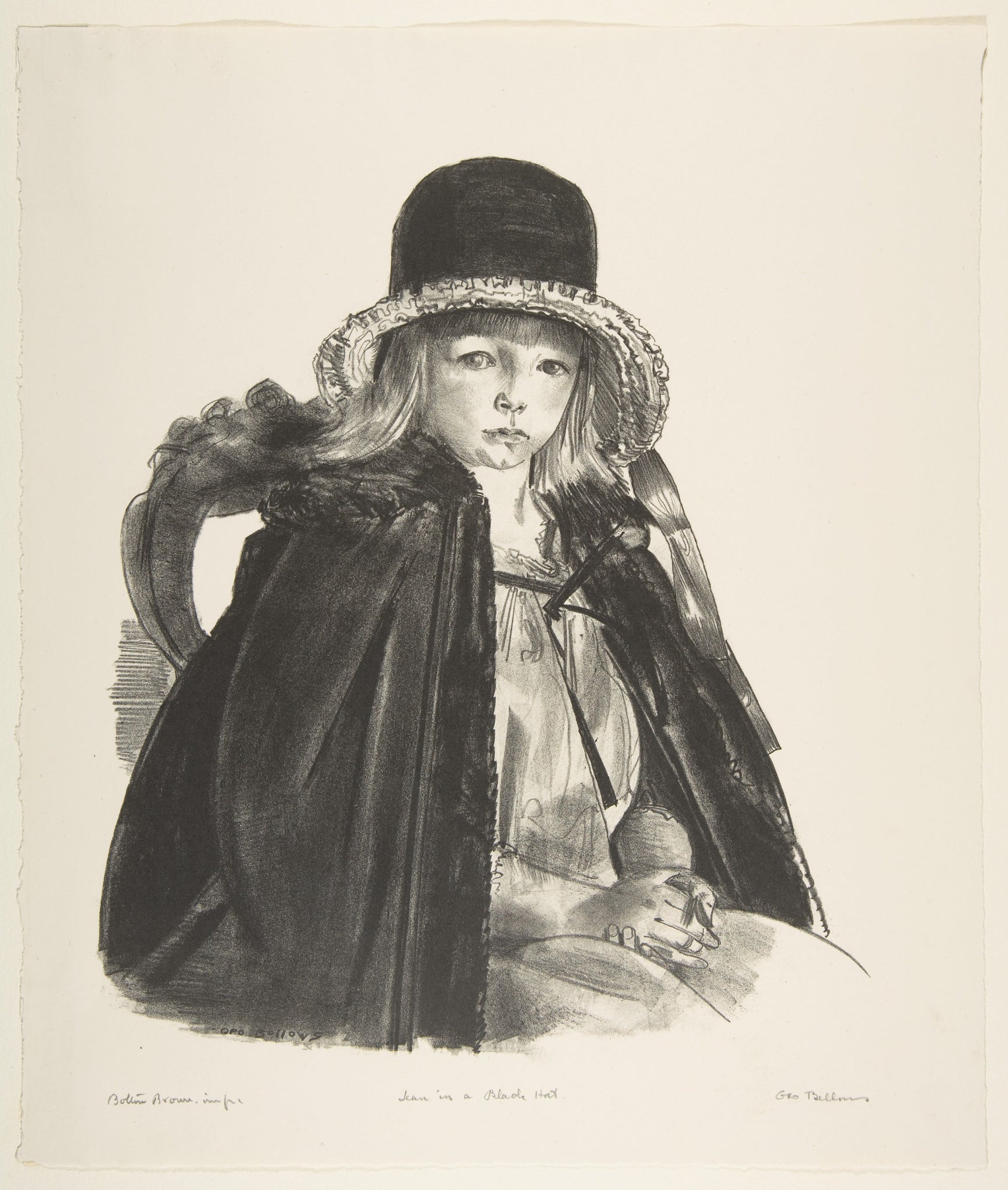 George Bellows - Jean in a Black Hat (1923) Signed - 17" x 22" Fine Art Print