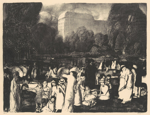 George Bellows - In the Park (1916) New York Central Park Signed - 17"x22" Print