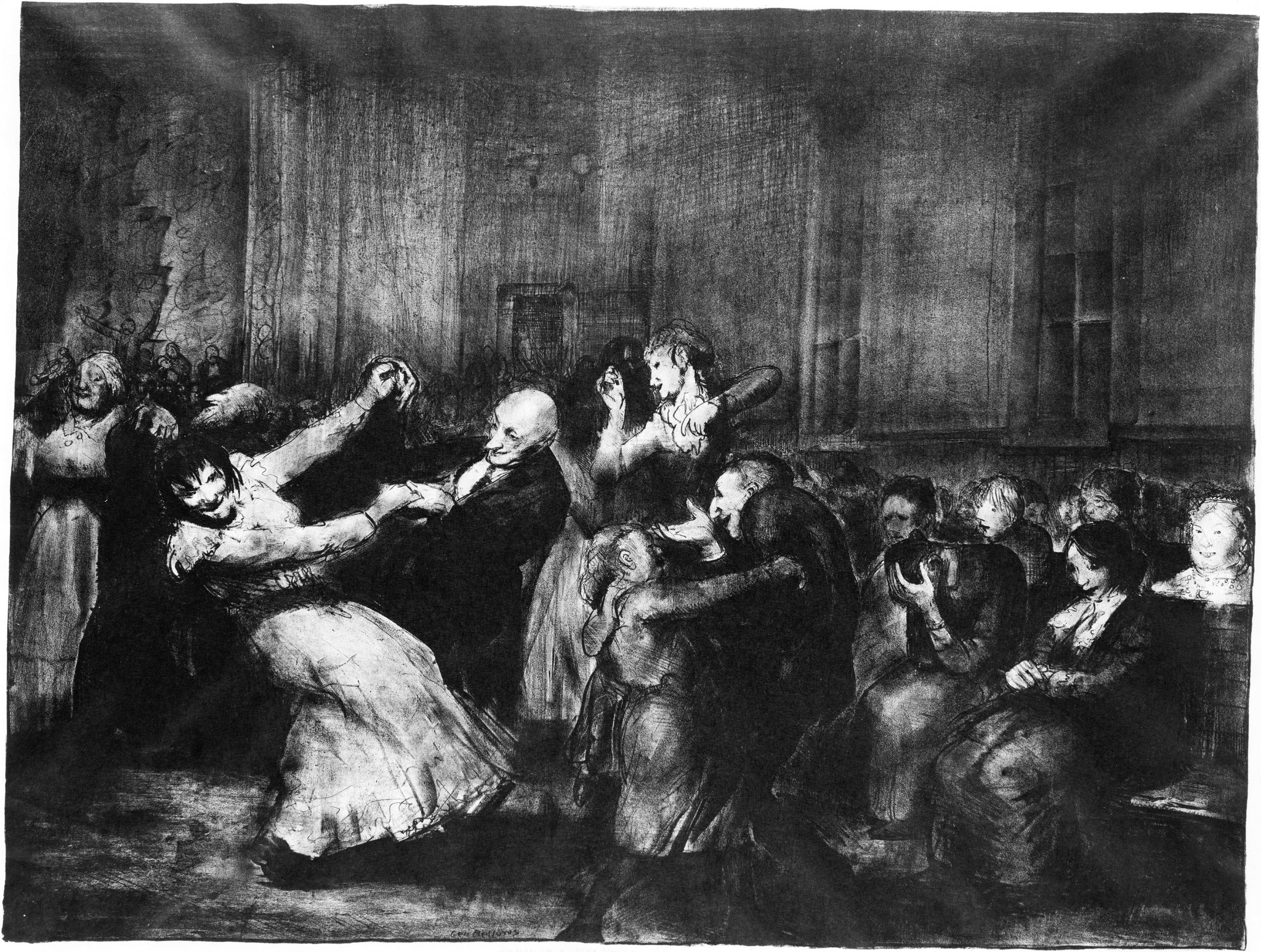 George Bellows - Dance in a Mad House (1917) Signed - 17" x 22" Fine Art Print