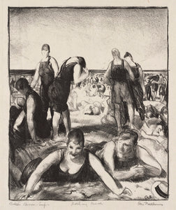 George Bellows - Bathing Beach (1921) Signed - 17" x 22" Fine Art Print