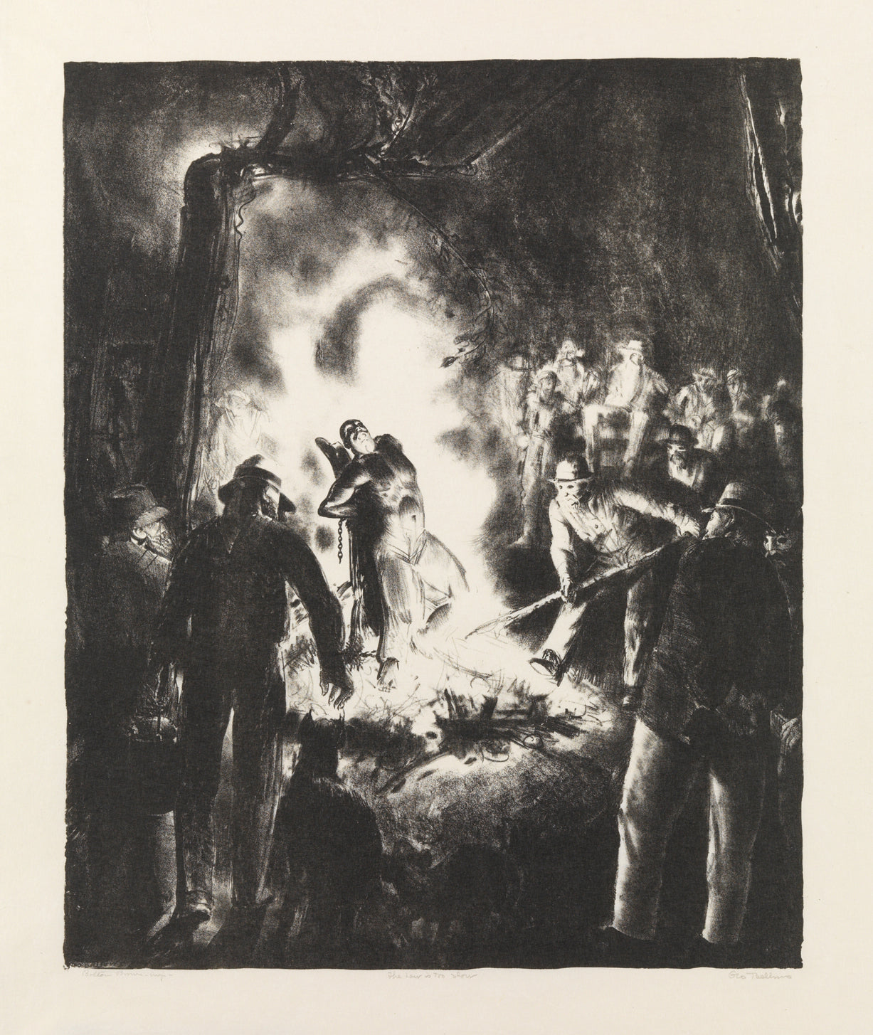 George Bellows - The Law is Too Slow, Burning at Stake (1923) Signed - 17"x22" Print