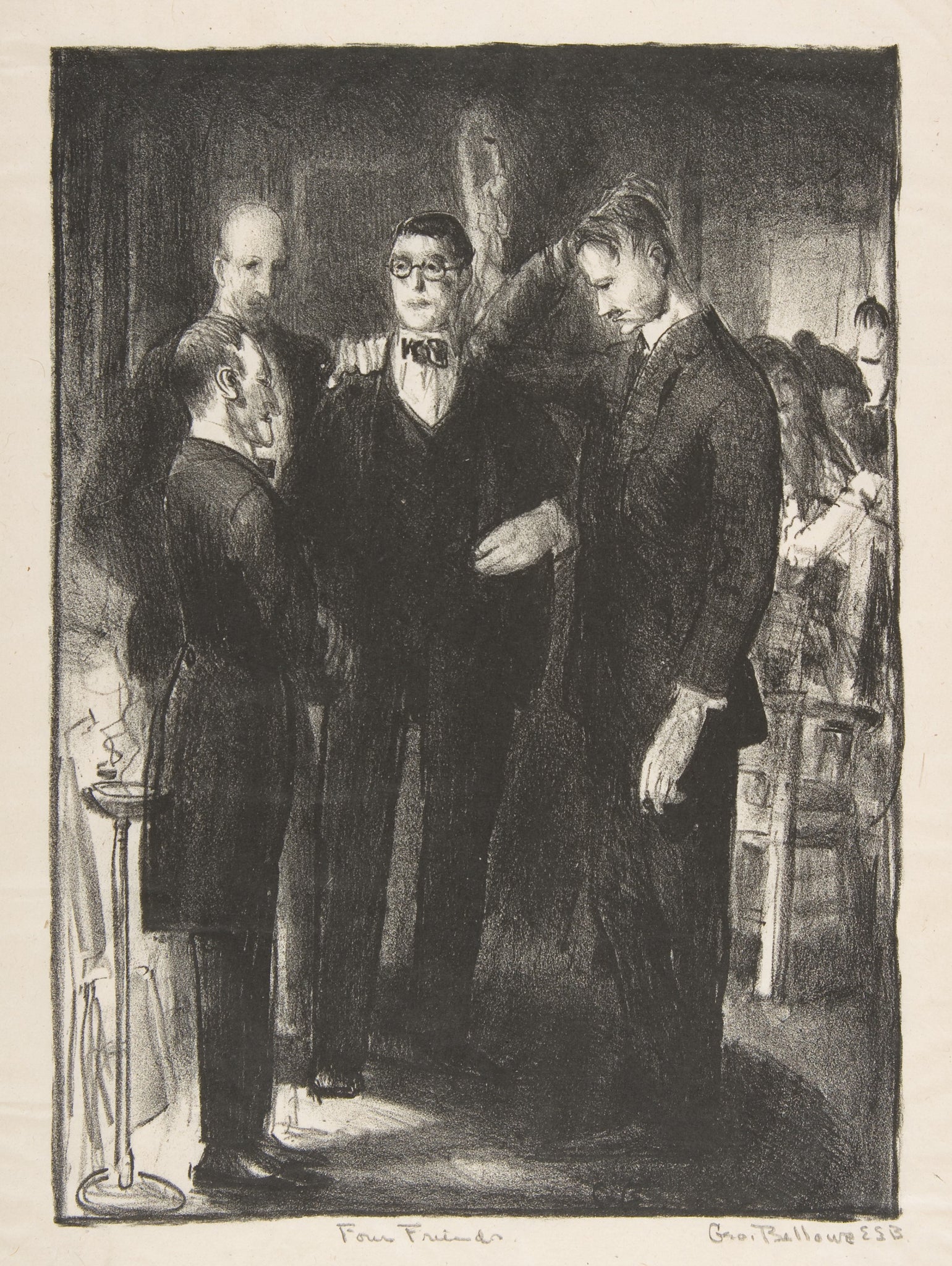 George Bellows - Four Friends, First State (1921) Signed - 17" x 22" Fine Art Print