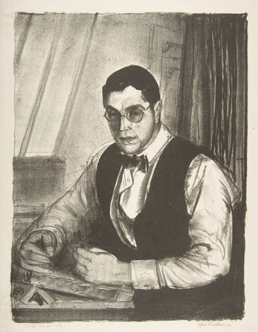 George Bellows - Gene Speicher Drawing on a Stone (1921) Signed - 17" x 22" Print